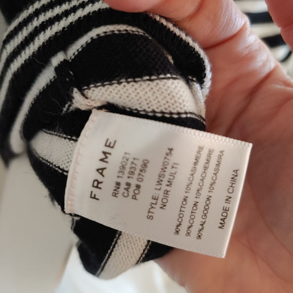 Frame Denim striped blouse cashmere blend nwt - Picture 5 of 7